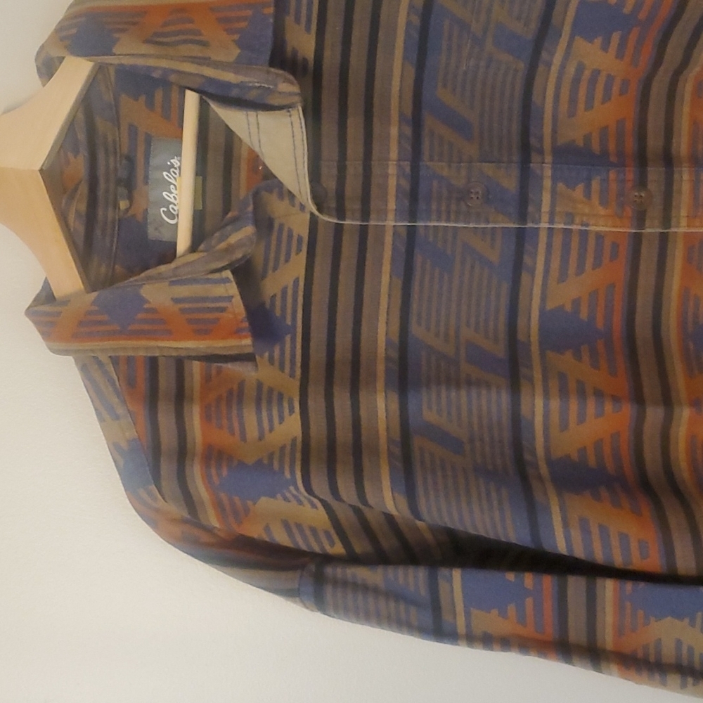 Cabelas Western Aztec Multicolored Button Down Sh… - image 3